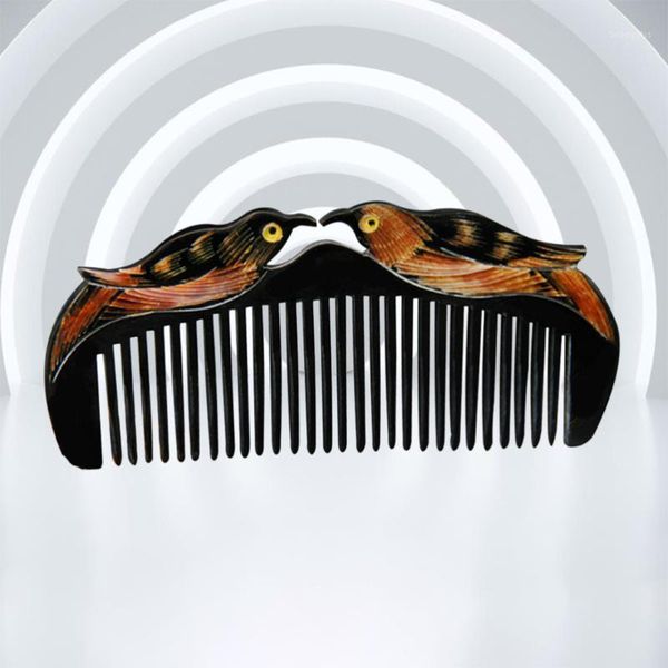 1pc creative magpie pattern hair comb anti-static ox horn wide tooth brush for salon hairdressin1, Silver
1pc creative magpie pattern hair comb anti-static ox horn wide tooth brush for salon hairdressin1, Silver