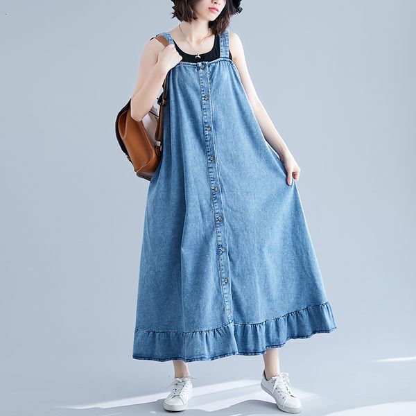 casual dresses summer women denim sundress loose overalls female solid ruffles button jeans vestido w3gq, Black;gray
casual dresses summer women denim sundress loose overalls female solid ruffles button jeans vestido w3gq, Black;gray