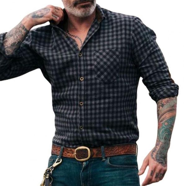 men's casual shirts vintage plaid print men shirt turn-down collar slim buttons closure long sleeve business cardigan male clothing, White;black
men's casual shirts vintage plaid print men shirt turn-down collar slim buttons closure long sleeve business cardigan male clothing, White;black