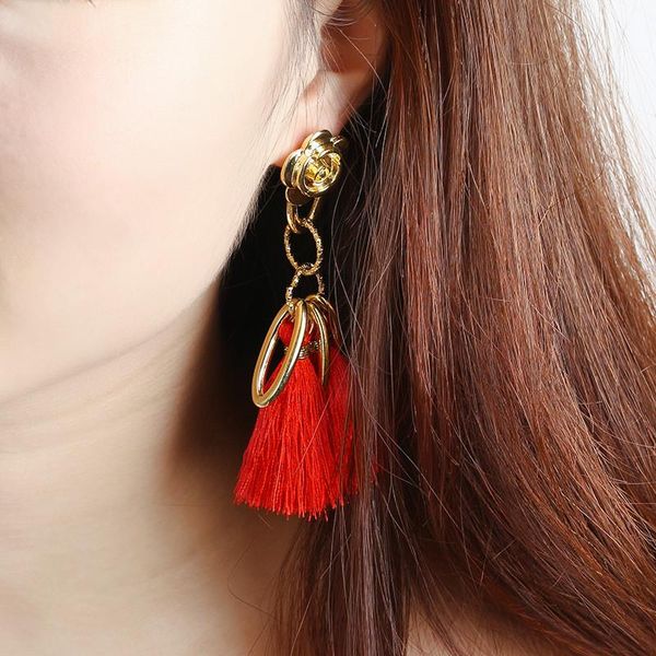 dangle & chandelier women tassel earrings boho bohemian long rose flower dangling female 6 colors, Silver
dangle & chandelier women tassel earrings boho bohemian long rose flower dangling female 6 colors, Silver