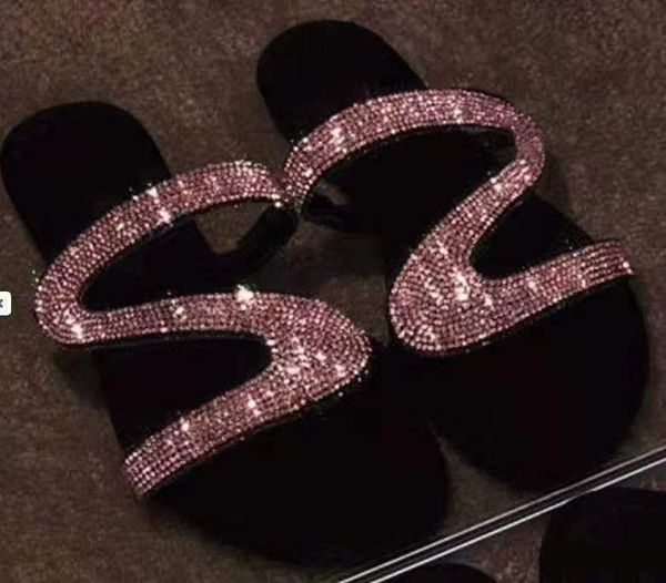 new diamond large size flat heels women designer slippers lady fashion beach sandals female casual shoes, Black
new diamond large size flat heels women designer slippers lady fashion beach sandals female casual shoes, Black