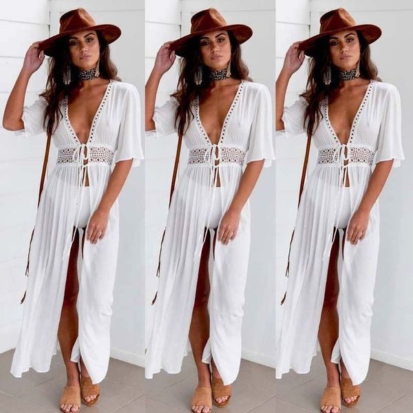 women's swimwear 2021030444 bikini cover up beach long maxi women tunic pareo white v neck robe bathing suit wear 5xl8, White;black
women's swimwear 2021030444 bikini cover up beach long maxi women tunic pareo white v neck robe bathing suit wear 5xl8, White;black