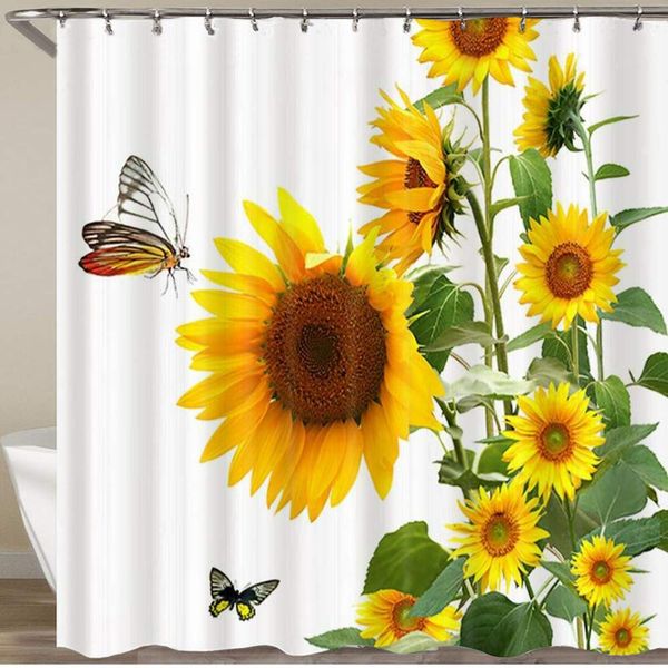 shower curtain,flowers butterfly on sunflower,polyester fabric waterproof bath curtains hooks included - 72 x 72 inches
shower curtain,flowers butterfly on sunflower,polyester fabric waterproof bath curtains hooks included - 72 x 72 inches