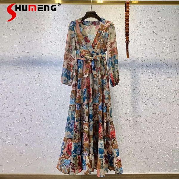 casual dresses 2021 summer women's retro fashion floral printed v-neck long-sleeve dress pleated high waist large swing for female, Black;gray
casual dresses 2021 summer women's retro fashion floral printed v-neck long-sleeve dress pleated high waist large swing for female, Black;gray