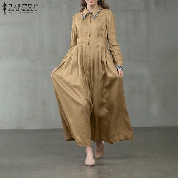 women's blouses & shirts fashion vintage party shirtdress 2021 zanzea casual full sleeve lapel loose long vestidos maxi elegant pa, White
women's blouses & shirts fashion vintage party shirtdress 2021 zanzea casual full sleeve lapel loose long vestidos maxi elegant pa, White