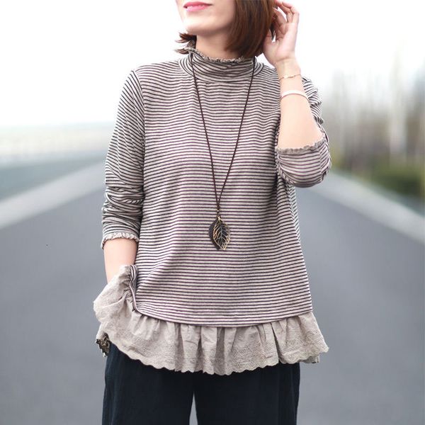 dress fall winter woman tshirt plus size long collar high tarja casual loose cotton frilly shirt femme d132, Black;gray
dress fall winter woman tshirt plus size long collar high tarja casual loose cotton frilly shirt femme d132, Black;gray