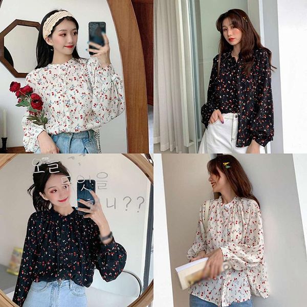 women's blouses & shirts women's floral printing o neck single breasted chiffon blouse 2021, White
women's blouses & shirts women's floral printing o neck single breasted chiffon blouse 2021, White