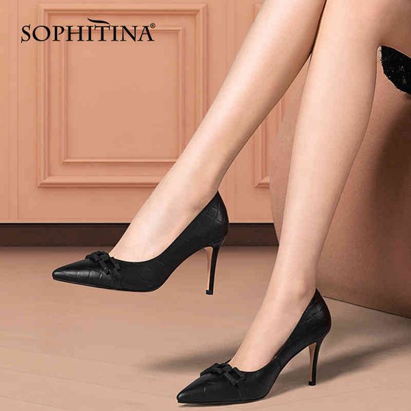 sophitina pumps women casual beige premium leather female shoes thin heels 8cm tpr breathable soft elegant ladies shoes ao08 210513, Black
sophitina pumps women casual beige premium leather female shoes thin heels 8cm tpr breathable soft elegant ladies shoes ao08 210513, Black
