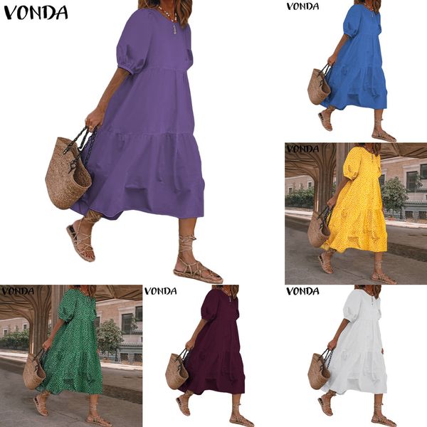 women's summer sundresses elegant dress beach vintage swing party long dress 2021 vonda bohemian vestidos plus size casual robe x0521, Black;gray
women's summer sundresses elegant dress beach vintage swing party long dress 2021 vonda bohemian vestidos plus size casual robe x0521, Black;gray