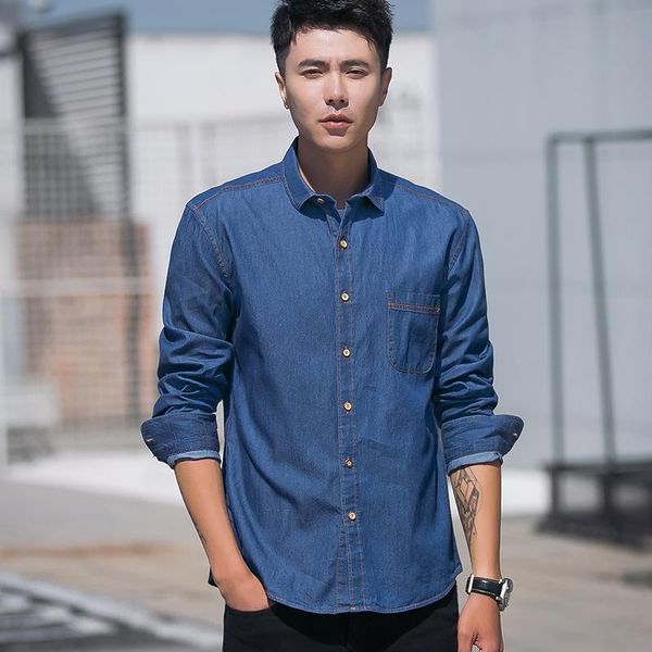 men's casual shirts men plus size arrivals slim fit male camisa solid long sleeve style denim cotton underlinen coat, White;black
men's casual shirts men plus size arrivals slim fit male camisa solid long sleeve style denim cotton underlinen coat, White;black