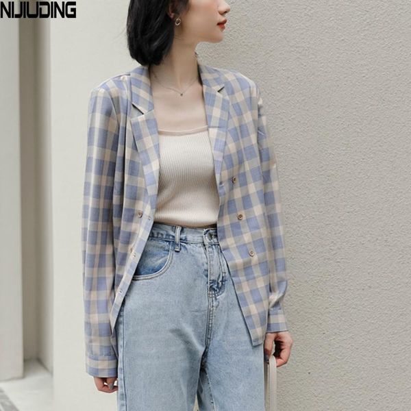 chic double breasted women plaid thin jackets 2021 spring long sleeve blazer collar shirts female elegant ladies outwear women's suits, White;black
chic double breasted women plaid thin jackets 2021 spring long sleeve blazer collar shirts female elegant ladies outwear women's suits, White;black