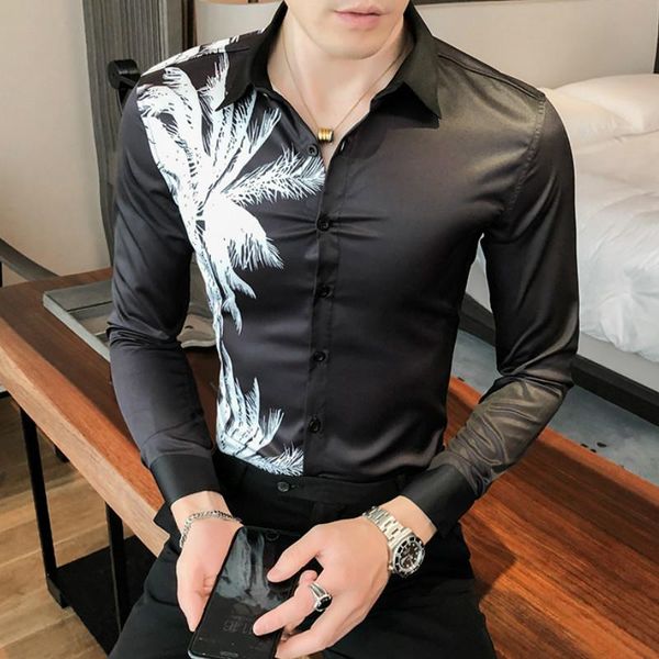 men's casual shirts 2021 coconut tree print men hawaiian long sleeve shirt slim fit comfort streetwear social camisas para hombre, White;black
men's casual shirts 2021 coconut tree print men hawaiian long sleeve shirt slim fit comfort streetwear social camisas para hombre, White;black