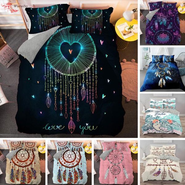 bedding sets dream catcher set duvet cover with pillowcase 2/3pcs bohemian feather home textile single king size bed
bedding sets dream catcher set duvet cover with pillowcase 2/3pcs bohemian feather home textile single king size bed