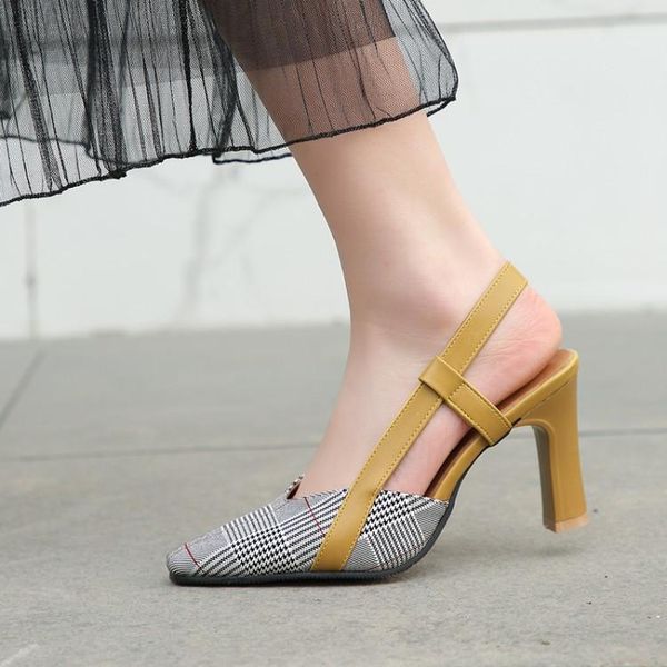 high heels sandals women 2021 summer trendy plaid mixed color slingbacks shoes ladies office party dress footwear 34-43, Black
high heels sandals women 2021 summer trendy plaid mixed color slingbacks shoes ladies office party dress footwear 34-43, Black