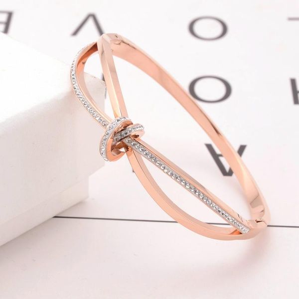 bangle 2021 fashion stainless steel bracelet bow knot cross crystal female knotted studded with crystals simple jewelry, Black
bangle 2021 fashion stainless steel bracelet bow knot cross crystal female knotted studded with crystals simple jewelry, Black