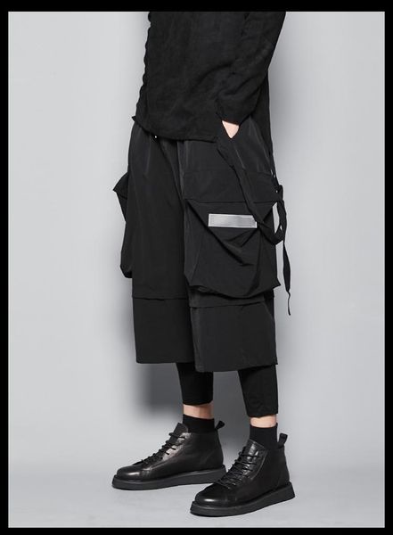 men's pants spring and autumn loose fake two designs wide leg neutral casual side pocket nine straight, Black
men's pants spring and autumn loose fake two designs wide leg neutral casual side pocket nine straight, Black