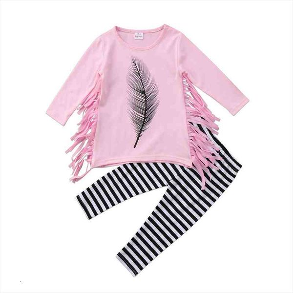 kid baby girl clothing set girls feather tassel pink striped pants outfit 2pcs, White
kid baby girl clothing set girls feather tassel pink striped pants outfit 2pcs, White