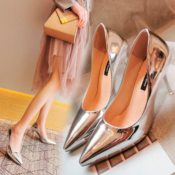 dress shoes kjelegans 10cm super high heels women pumps pointed toe bling slive patent leather wedding party office woman, Black
dress shoes kjelegans 10cm super high heels women pumps pointed toe bling slive patent leather wedding party office woman, Black