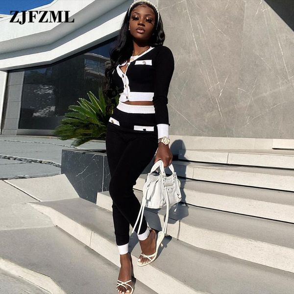 women's two piece pants contrast color patchwork ribbed knitted suits single breasted long sleeve crop and high waist pencil legging ca, White
women's two piece pants contrast color patchwork ribbed knitted suits single breasted long sleeve crop and high waist pencil legging ca, White