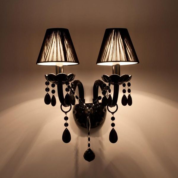 wall lamp american entrance balck glass light fixture e14*2 modern crystal sconce corridor bedside ktv bar arandela
wall lamp american entrance balck glass light fixture e14*2 modern crystal sconce corridor bedside ktv bar arandela