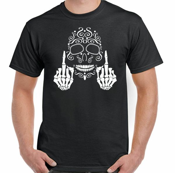 sugar skull middle finger men day of the dead t-shirt motorcycle bike biker goth, White;black
sugar skull middle finger men day of the dead t-shirt motorcycle bike biker goth, White;black