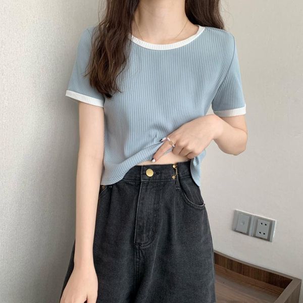 women's t-shirt 2021 summer korean style square collar simple all-matching slim fit slimming and short with sleeves, White
women's t-shirt 2021 summer korean style square collar simple all-matching slim fit slimming and short with sleeves, White
