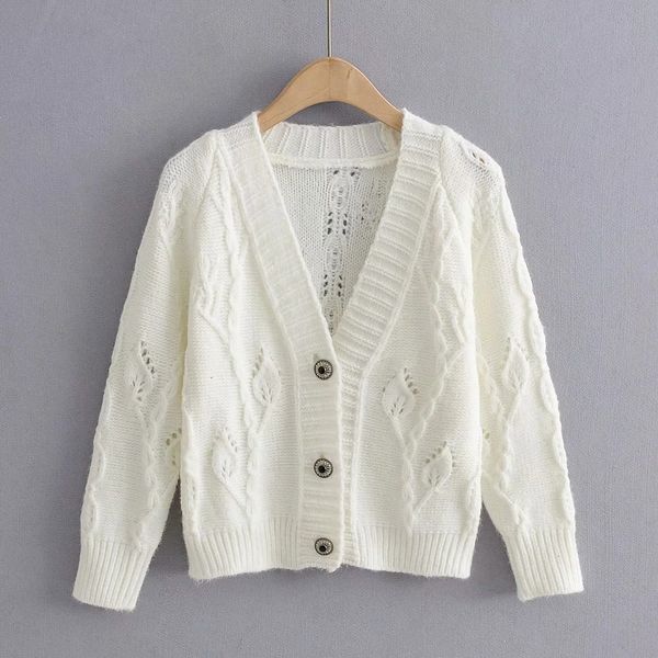 women's t-shirt 2021 autumn loose lazy style short hollow out long sleeve women's sweater cardigan coat, White
women's t-shirt 2021 autumn loose lazy style short hollow out long sleeve women's sweater cardigan coat, White