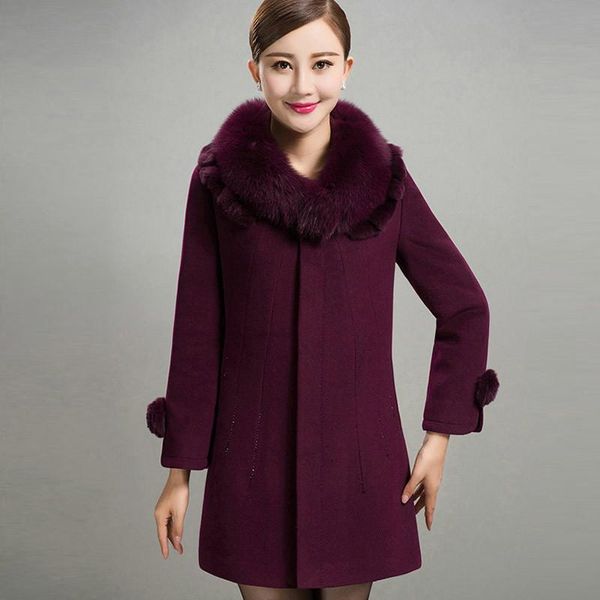 women's wool & blends middle-aged women faux fur collar winter coat 2021 warm outwear female slim plus size 5xl long woolen elegant jac, Black
women's wool & blends middle-aged women faux fur collar winter coat 2021 warm outwear female slim plus size 5xl long woolen elegant jac, Black