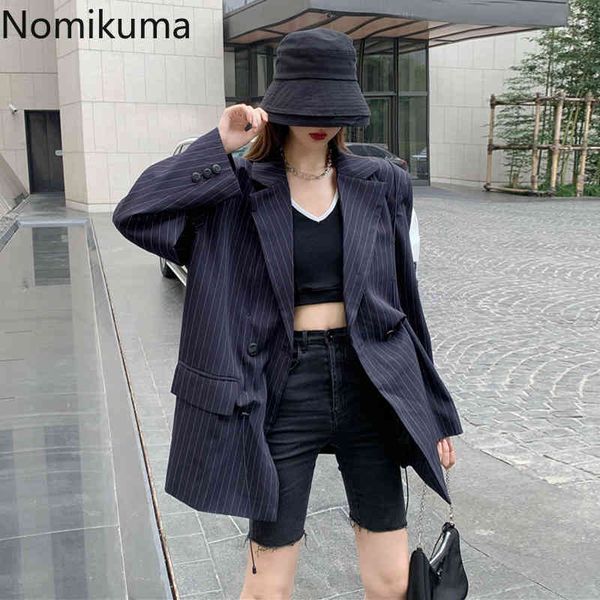 nomikuma fashion drawstring black striped blazer women autumn korean loose long sleeve suit jacket streetwear 3d424 210514, White;black
nomikuma fashion drawstring black striped blazer women autumn korean loose long sleeve suit jacket streetwear 3d424 210514, White;black