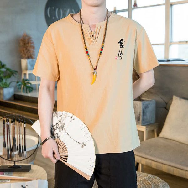 chine 2021 style embroidery short sleeve men's cotton hemp casual t-shirt loose large size top, White;black
chine 2021 style embroidery short sleeve men's cotton hemp casual t-shirt loose large size top, White;black