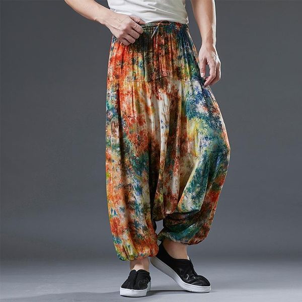men's pants #2803 summer vintage cross-pants men elastic waisted cotton linen trousers loose tie dyed printed baggy thin joggers, Black
men's pants #2803 summer vintage cross-pants men elastic waisted cotton linen trousers loose tie dyed printed baggy thin joggers, Black
