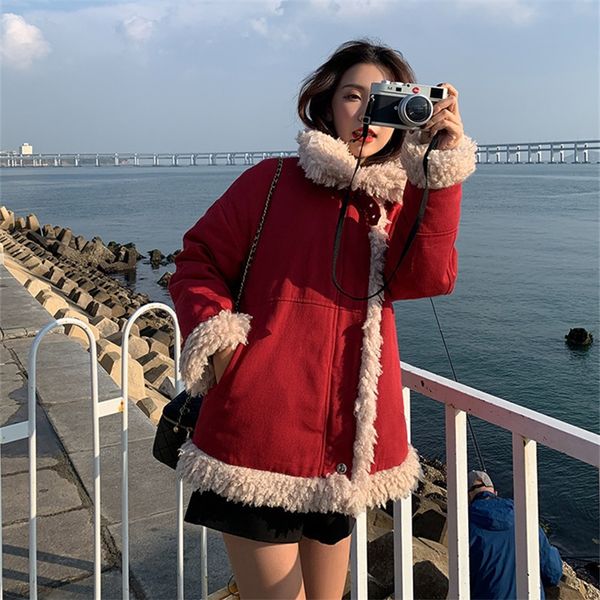 women's wool & blends winter blended plush lamb coat women fashion thick warm cotton clothes jacket long sleeve loose ladies outer, Black
women's wool & blends winter blended plush lamb coat women fashion thick warm cotton clothes jacket long sleeve loose ladies outer, Black