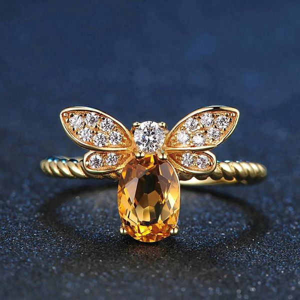 cluster rings sweet cute yellow crystal bee ring for women exquisite elegant female wedding gold color jewelry fashion party accessories, Golden;silver
cluster rings sweet cute yellow crystal bee ring for women exquisite elegant female wedding gold color jewelry fashion party accessories, Golden;silver