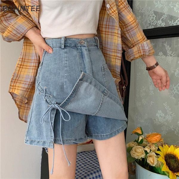 women's shorts women vintage denim summer high waist a-line fake two-piece korean style slide slit all-match cross bandage bow cute, White;black
women's shorts women vintage denim summer high waist a-line fake two-piece korean style slide slit all-match cross bandage bow cute, White;black