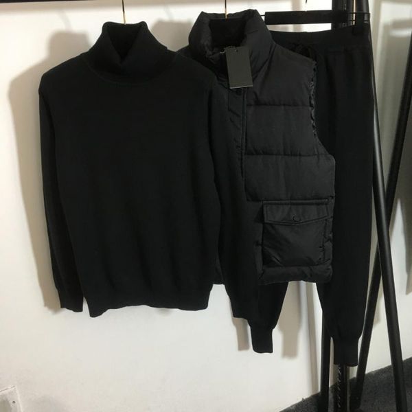 women's down & parkas 2021 summer brand fashion casual high collar knitted sweater vest cotton jacket loose pants suit, Black
women's down & parkas 2021 summer brand fashion casual high collar knitted sweater vest cotton jacket loose pants suit, Black