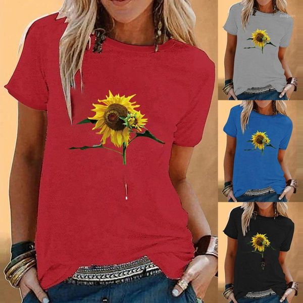 women's t-shirt sunflower print t-shirts fashion loose oversized o-neck hundred short sleeve tshirt summer ropa, White
women's t-shirt sunflower print t-shirts fashion loose oversized o-neck hundred short sleeve tshirt summer ropa, White
