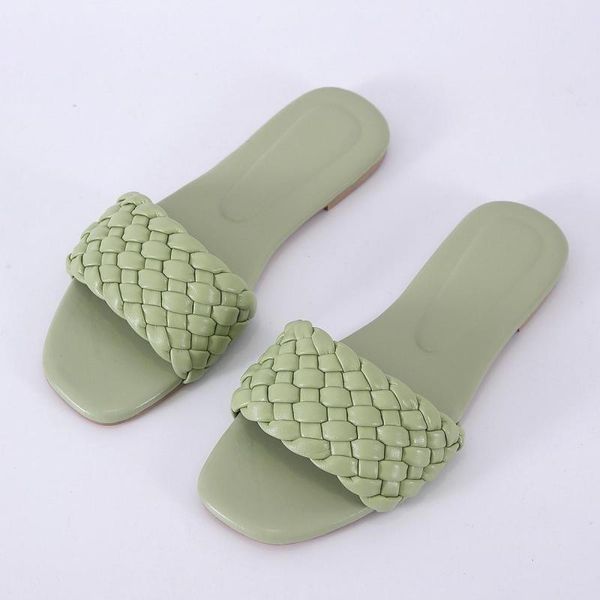 slippers summer women's flip flops fashion square toe women shoes female weave comfortable flat beach, Black
slippers summer women's flip flops fashion square toe women shoes female weave comfortable flat beach, Black