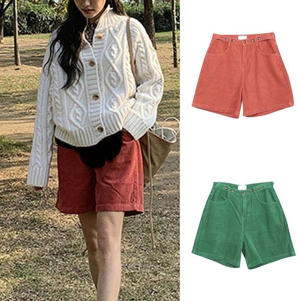 high waist shorts solid color corduroy straight loose short pants women casual fashion bottoms female ropa muj women's, White;black
high waist shorts solid color corduroy straight loose short pants women casual fashion bottoms female ropa muj women's, White;black