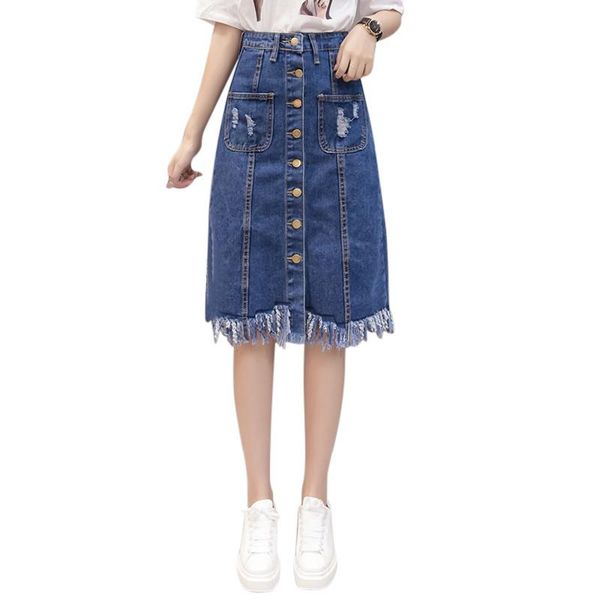 skirts summer women's high waist slim mid-length side split wild blue denim fabric for lady, Black
skirts summer women's high waist slim mid-length side split wild blue denim fabric for lady, Black