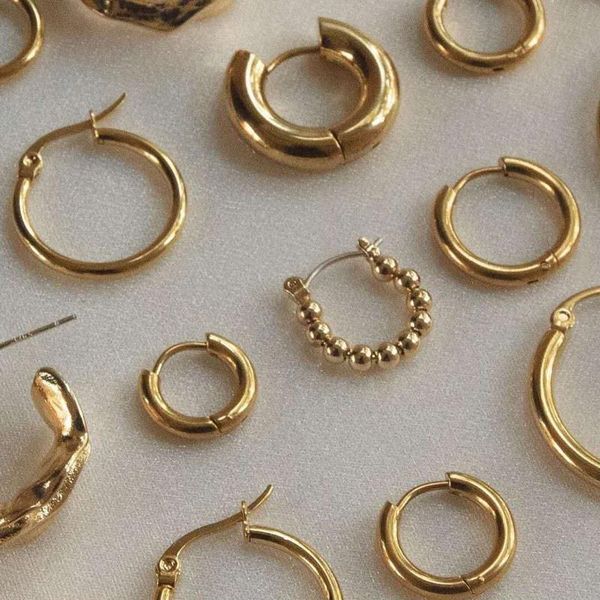 gold silver color stainless steel hoop earrings for women small simple round circle huggies ear rings steampunk accessories & huggie, Golden;silver
gold silver color stainless steel hoop earrings for women small simple round circle huggies ear rings steampunk accessories & huggie, Golden;silver