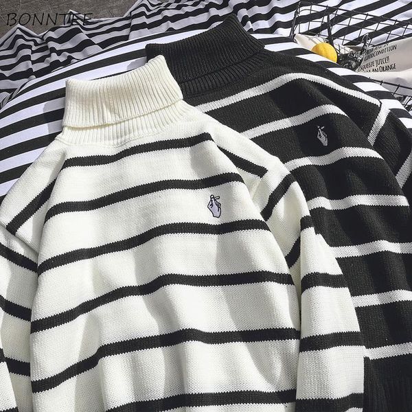 turtleneck warm winter striped classic women sweater all match outwear daily casual womens students korean style knitted stylish, White;black
turtleneck warm winter striped classic women sweater all match outwear daily casual womens students korean style knitted stylish, White;black