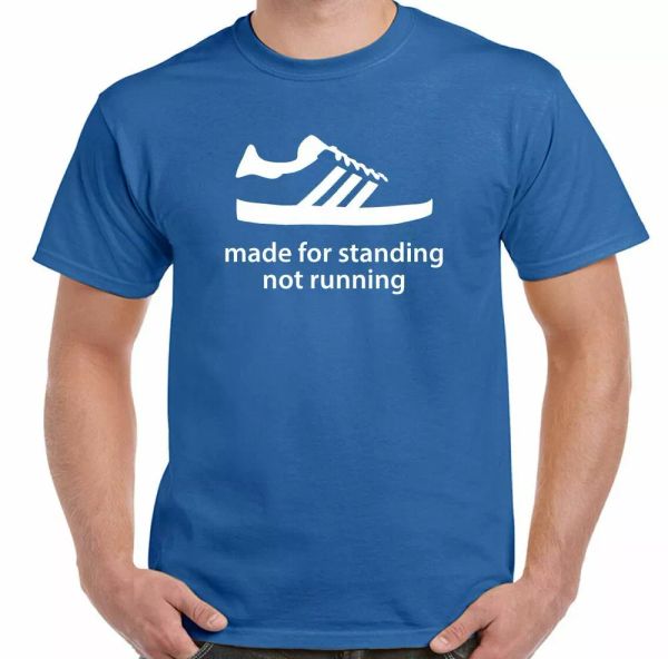 made for standing not running t-shirt mens funny 80's football terraces hooligan, White;black
made for standing not running t-shirt mens funny 80's football terraces hooligan, White;black