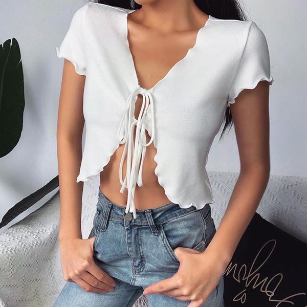 women tanks white summer t shirt crop ladies casual lace up clothes fashion cropped clothing
women tanks white summer t shirt crop ladies casual lace up clothes fashion cropped clothing