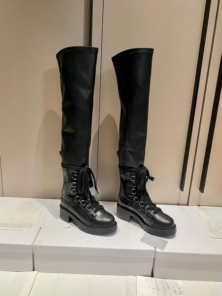 boots stretch women shoes winter genuine leather platform over-the-knee metal decoration lace-up botas de mujer, Black
boots stretch women shoes winter genuine leather platform over-the-knee metal decoration lace-up botas de mujer, Black