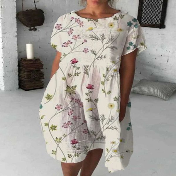 printing fashion round neck short sleeve casual dress for women, Black;gray