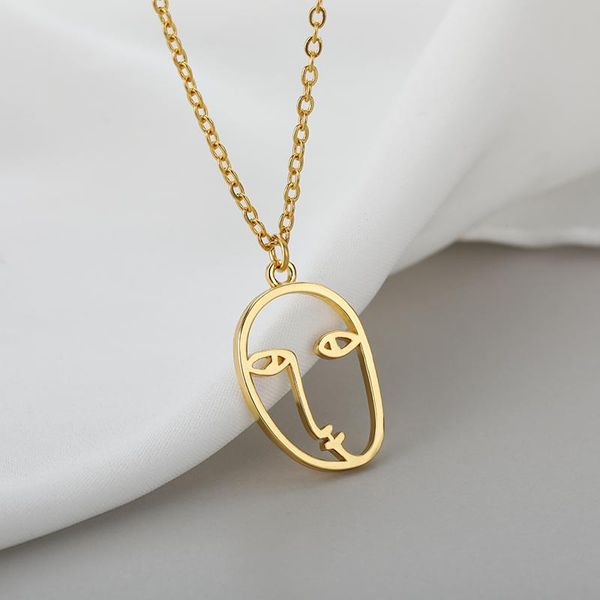 fashion hollow out ladies facial contour necklace for women girls stainless steel pendant female holiday jewelry gift necklaces, Silver
fashion hollow out ladies facial contour necklace for women girls stainless steel pendant female holiday jewelry gift necklaces, Silver