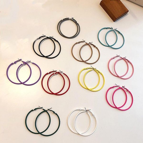 hoop & huggie classic simple fashion big circle earrings candy color exaggerated personality cool girl valentine's day gift, Golden;silver
hoop & huggie classic simple fashion big circle earrings candy color exaggerated personality cool girl valentine's day gift, Golden;silver