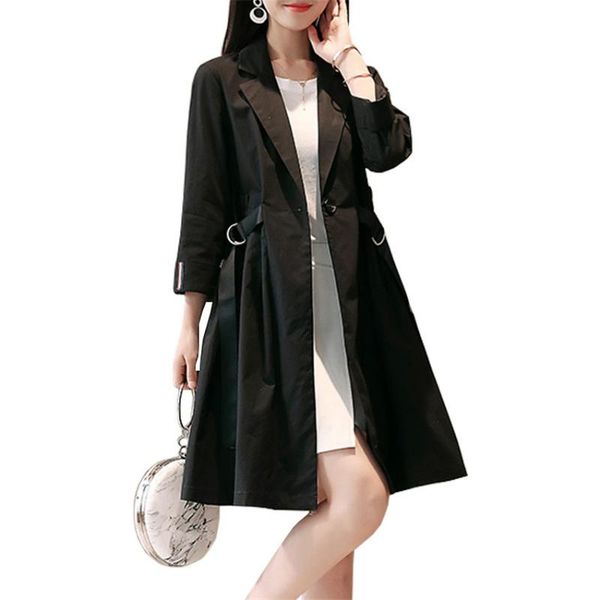 women's trench coats autumn fashion windbreaker jacket slim waist long solid color lapel single-breasted long-sleeved, Tan;black
women's trench coats autumn fashion windbreaker jacket slim waist long solid color lapel single-breasted long-sleeved, Tan;black