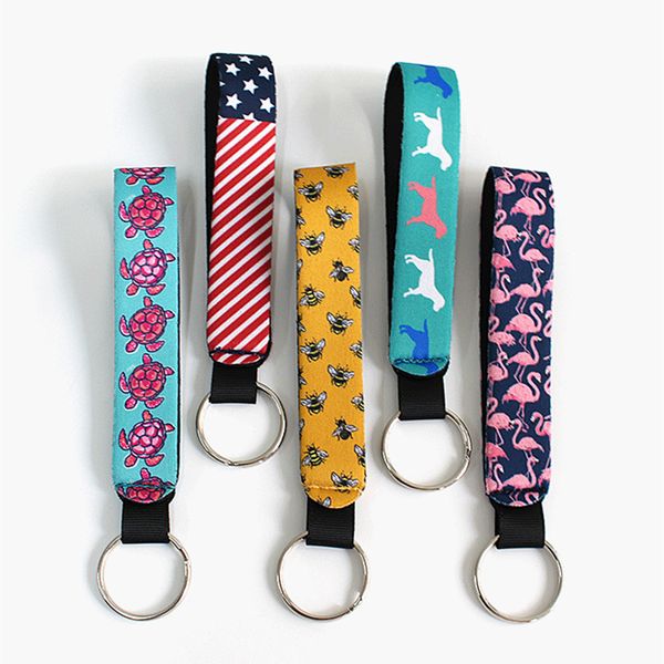 neoprene wristlet keychains lanyard strap band split ring key chains holder animal bee flag flamingo turtle dog print keyrings bag pendant c, Slivery;golden
neoprene wristlet keychains lanyard strap band split ring key chains holder animal bee flag flamingo turtle dog print keyrings bag pendant c, Slivery;golden