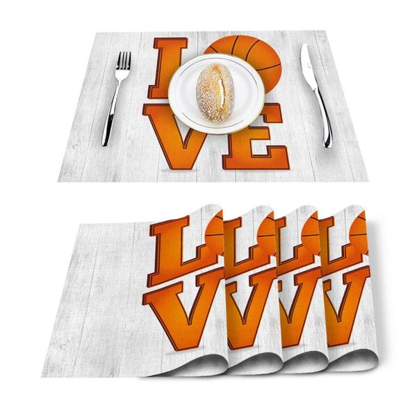 table runner 4/6pcs wood letters love basketball kitchen placemat set dining mats cotton linen pad bowl cup mat home decor
table runner 4/6pcs wood letters love basketball kitchen placemat set dining mats cotton linen pad bowl cup mat home decor